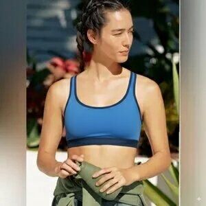 Fourlaps Sports Bra Blue High Support Large Womens NWT Workout 4Laps Activewear